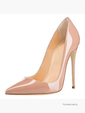 Sexy Pointed Toe High Heels 4.72in Patent Leather Pumps Stilettos Wedding Shoes